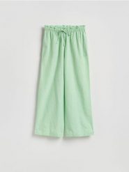 Spodnie od piżamy - zielony. Zielone piżamy Reserved, l, bez wzorów, z bawełny, bez kołnierzyka, bez ramiączek. Za 79.99 zł.