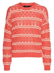 Vero Moda Sweter w kolorze czerwono-kremowym rozmiar: S. Brązowe swetry Vero Moda, s, bez wzorów, ze splotem, bez ramiączek. Za 92.42 zł.