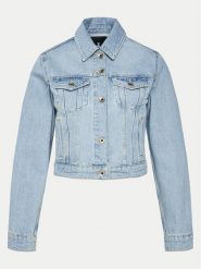 Patrizia Pepe Kurtka jeansowa 8O0170 D1WZB CA49 Niebieski Regular Fit. Niebieskie kurtki Patrizia Pepe, bez wzorów, z jeansu, bez kaptura. Za 1,339.00 zł.