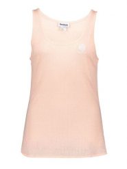 Reebok Top w kolorze brzoskwiniowym rozmiar: S. Pomarańczowe topy Reebok, s, bez wzorów, prążkowane, bez kołnierzyka, bez ramiączek. Za 41.69 zł.