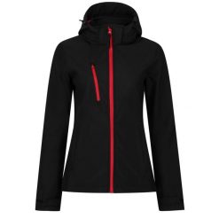 Kurtka Damska Venturer 3 Layer Hooded Soft Shell Jacket. Czarne kurtki przejściowe sportowe Regatta, l, bez wzorów, z materiału, z kapturem, trekkingowe. Za 213.99 zł.