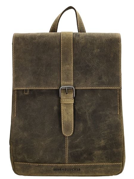HIDE & STITCHES Skórzany plecak w kolorze khaki - 25,5 x 32,5 x 12 cm rozmiar: onesize. Brązowe plecaki HIDE & STITCHES, bez wzorów, z materiału, bez dodatków. Za 292.45 zł.