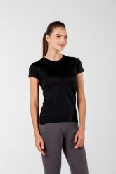 Koszulka turystyczna damska 100% Merino WOOLONA Pera. Czarne t-shirty sportowe WOOLONA, m, bez wzorów, z wełny, bez ramiączek, na fitness i siłownię. Za 261.00 zł.