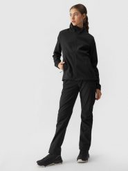 4F Kurtka softshell wiatroodporna membrana 5000 damska - czarna XL. Czarne kurtki przejściowe sportowe 4f, na zimę, m, bez wzorów, z dzianiny, bez kaptura, windstopper. W wyprzedaży za 139.99 zł.