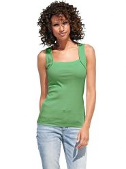 Heine Top w kolorze zielonym rozmiar: 34. Zielone topy Heine, bez wzorów, z bawełny, bez kołnierzyka, bez ramiączek. Za 43.99 zł.
