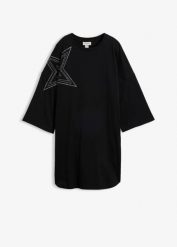 Długi T-shirt z czystej bawełny organicznej. Czarne t-shirty bonprix, bez wzorów, z bawełny, bez kołnierzyka, bez ramiączek. Za 84.99 zł.