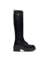 DeeZee Kozaki SIGGY H13130-9 Czarny. Czarne kozaki DeeZee, bez wzorów, z syntetyku, bez obcasa, na słupku, bez zapięcia. Za 114.99 zł.
