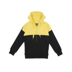 Bluza z kaptur na co dzień na siłownię. Żółte bluzy LEONE 1947 APPAREL, bez wzorów, z bawełny, sportowe, bez ramiączek, bez kaptura. W wyprzedaży za 101.80 zł.