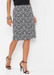 Spódnica z dżerseju. Czarne spódnice bonprix, bez wzorów, z dżerseju, eleganckie. Za 54.99 zł.