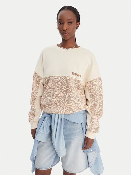 Roxy Bluza ERJFT05040 Beżowy Relaxed Fit. Brązowe bluzy Roxy, l, bez wzorów, z syntetyku, bez kaptura. Za 206.99 zł.