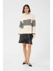 CULTURE Sweter w kolorze biało-czarnym rozmiar: XL. Białe swetry Culture, xl, bez wzorów, ze splotem, bez ramiączek. Za 130.99 zł.