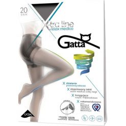 Gatta - Rajstopy X-tra Line Relax Medica 20 DEN. Szare rajstopy Gatta, z elastanu. Za 23.90 zł.