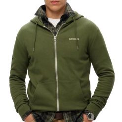 Zwykła bluza z kapturem Superdry. Zielone bluzy Superdry, m, bez wzorów, z bawełny, z kapturem. Za 351.35 zł.