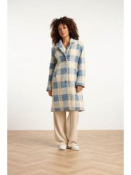 Smashed Lemon Płaszcz przejściowy w kolorze kremowo-błękitnym rozmiar: L. Brązowe płaszcze Smashed Lemon, l, bez wzorów, bez kaptura. Za 266.03 zł.