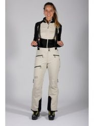 Maul Sport Spodnie narciarskie "Schneeflocke" w kolorze kremowym rozmiar: 48. Brązowe spodnie dresowe Maul Sport, bez wzorów. Za 478.99 zł.