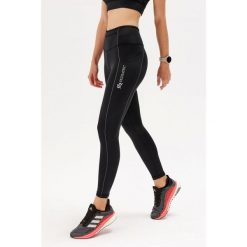 Damskie getry legginsy do biegania Rough Radical Fusion Long. Czarne legginsy ROUGH RADICAL, bez wzorów, sportowe. W wyprzedaży za 161.42 zł.