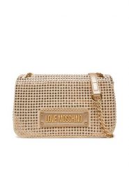 LOVE MOSCHINO Torebka JC4136PP1MLL196A Złoty. Żółte kopertówki Love Moschino, bez wzorów, ze skóry, wizytowe, bez dodatków. Za 579.99 zł.