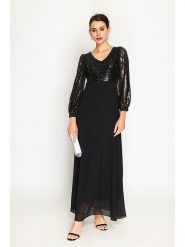 ASSUILI Sukienka w kolorze czarnym rozmiar: 36. Czarne sukienki Assuili, bez wzorów, klasyczne, bez kołnierzyka, bez ramiączek, maxi. Za 208.99 zł.