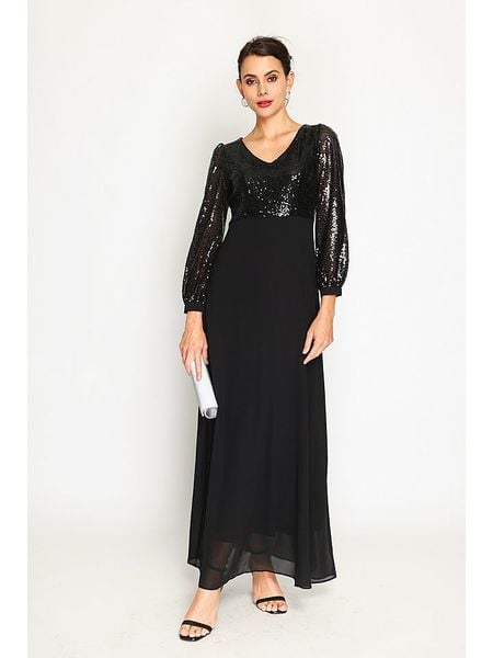 ASSUILI Sukienka w kolorze czarnym rozmiar: 36. Czarne sukienki Assuili, bez wzorów, klasyczne, bez kołnierzyka, bez ramiączek, maxi. Za 208.99 zł.