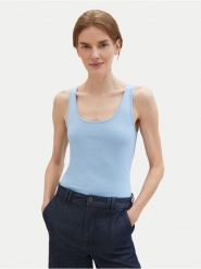 Tom Tailor Top 1040552 Błękitny Regular Fit. Niebieskie topy Tom Tailor, s, bez wzorów, z bawełny, bez kołnierzyka, bez ramiączek. Za 59.99 zł.