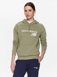 New Balance Bluza Classic Core WT03810 Zielony Relaxed Fit. Zielone bluzy New Balance, s, bez wzorów, z bawełny, bez kaptura. Za 149.99 zł.