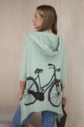 Bluza z nadrukiem roweru ciemno miętowa. Zielone bluzy KESI, l, bez wzorów, z bawełny, bez ramiączek, z kapturem. Za 218.51 zł.
