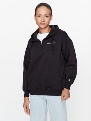 Champion Bluza Hooded Half Zip Sweatshirt 116581 Czarny Oversize. Czarne bluzy Champion, s, bez wzorów, z bawełny, bez ramiączek, bez kaptura. Za 179.99 zł.