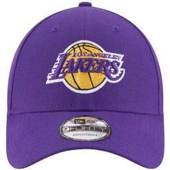 Czapka Z Daszkiem Dla Dorosłych Unisex New Era. Fioletowe czapki z daszkiem LOS ANGELES LAKERS, bez wzorów. Za 166.99 zł.