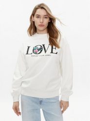 Replay Bluza W3616C.000.22890CS Biały Relaxed Fit. Białe bluzy Replay, xl, bez wzorów, z bawełny, bez kaptura. Za 319.99 zł.