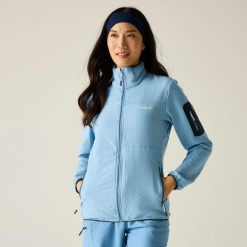 Damska bluza polarowa Ralina z zamkiem błyskawicznym. Niebieskie bluzy z polaru Regatta, bez wzorów, z elastanu. Za 229.99 zł.