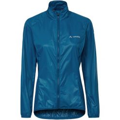 Kurtka rowerowa W Matera Air Jacket. Niebieskie kurtki Vaude, bez wzorów, z materiału, bez kaptura, rowerowe. Za 367.45 zł.
