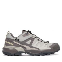 Trekkingi Salomon. Brązowe buty trekkingowe Salomon, z gore-texu, bez zapięcia. Za 629.99 zł.