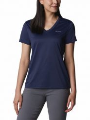 Columbia Koszulka turystyczna "Columbia Hike™" w kolorze granatowym rozmiar: XL. Niebieskie t-shirty sportowe Columbia, xl, bez wzorów, z materiału, bez ramiączek, outdoorowe. Za 74.63 zł.
