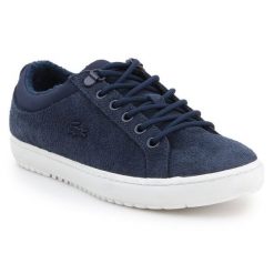Buty Lacoste Straightset Insulate 319 1 W Cfa 7-38CFA0008J18 niebieskie. Niebieskie buty treningowe bez wzorów, z gumy, bez zapięcia. Za 667.75 zł.