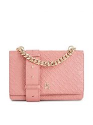 Tommy Hilfiger Torebka Th Refined Med Crossover Mono AW0AW16108 Różowy. Czerwone torebki klasyczne Tommy Hilfiger, bez wzorów, ze skóry, bez dodatków. Za 419.99 zł.