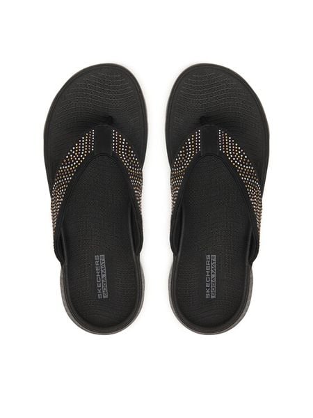 Skechers Japonki 140184/BBK Czarny. Czarne japonki Skechers, bez wzorów, z materiału. Za 179.99 zł.