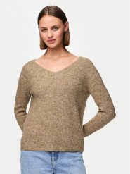 Pieces Sweter Ellen 17114251 Brązowy Regular Fit. Brązowe swetry Pieces, xs, bez wzorów, z syntetyku, bez ramiączek. Za 69.99 zł.
