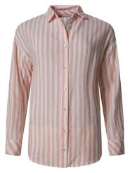 Timezone Koszula - Loose fit - w kolorze łososiowym rozmiar: XL. Pomarańczowe koszule Timezone, xl, bez wzorów, bez kołnierzyka, bez ramiączek. Za 170.87 zł.