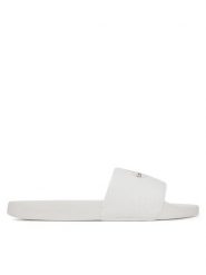 Calvin Klein Jeans Klapki Slide Monogram Wn Logo Ck YW0YW01967 Biały. Białe klapki Calvin Klein Jeans, bez wzorów, z jeansu, bez obcasa, bez zapięcia. Za 129.99 zł.