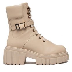 Botki Rage Age. Brązowe botki Rage Age, bez wzorów, bez obcasa, na słupku, bez zapięcia. Za 299.99 zł.