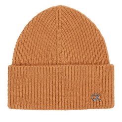 Czapka Calvin Klein. Brązowe czapki zimowe Calvin Klein, bez wzorów. Za 229.99 zł.