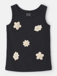 Carter's Top w kolorze czarnym rozmiar: 98. Czarne topy carter's, s, z aplikacjami, z bawełny, bez kołnierzyka, bez ramiączek. Za 65.85 zł.
