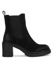 JENNY Botki WS6181-05 Czarny. Czarne botki Jenny, bez wzorów, bez obcasa, na słupku, bez zapięcia. Za 159.99 zł.