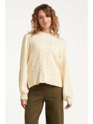 Smashed Lemon Sweter w kolorze kremowym rozmiar: S. Brązowe swetry Smashed Lemon, s, bez wzorów, bez ramiączek. Za 104.99 zł.