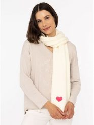 Zwillingsherz Szal "Heart" w kolorze kremowym - 35 x 48 cm rozmiar: onesize. Brązowe szaliki i kominy Zwillingsherz, bez wzorów, z materiału. Za 153.71 zł.