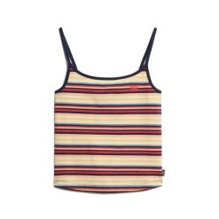 Damski tank top Superdry. Czerwone topy Superdry, bez wzorów, bez kołnierzyka, bez ramiączek. Za 105.40 zł.