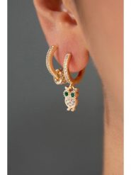 Heliophilia Pozłacane kolczyki z cyrkoniami rozmiar: onesize. Zielone kolczyki Heliophilia, z cyrkonią, metalowe. Za 43.99 zł.