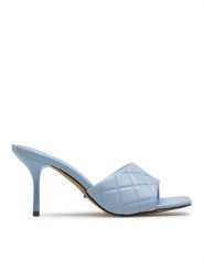 DeeZee Klapki LS5498-01 Błękitny. Niebieskie klapki DeeZee, bez wzorów, ze skóry, bez obcasa, bez zapięcia. Za 109.99 zł.