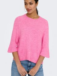 JDY Sweter "Elanora" w kolorze różowym rozmiar: S. Różowe swetry JDY, s, bez wzorów, bez ramiączek. Za 110.29 zł.