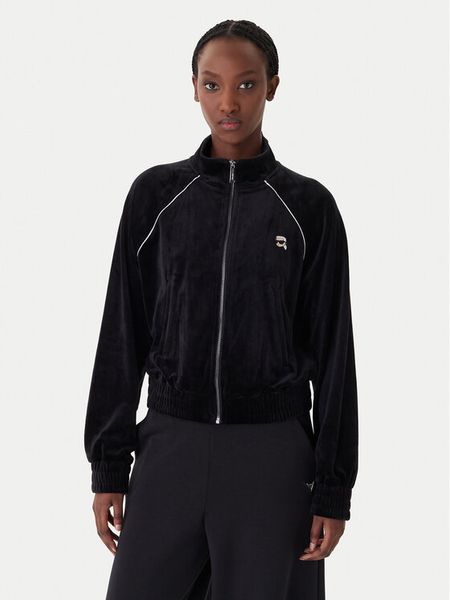 KARL LAGERFELD Bluza B1W20029 Czarny Regular Fit. Czarne bluzy KARL LAGERFELD, m, bez wzorów, z syntetyku, bez ramiączek, bez kaptura. Za 999.99 zł.